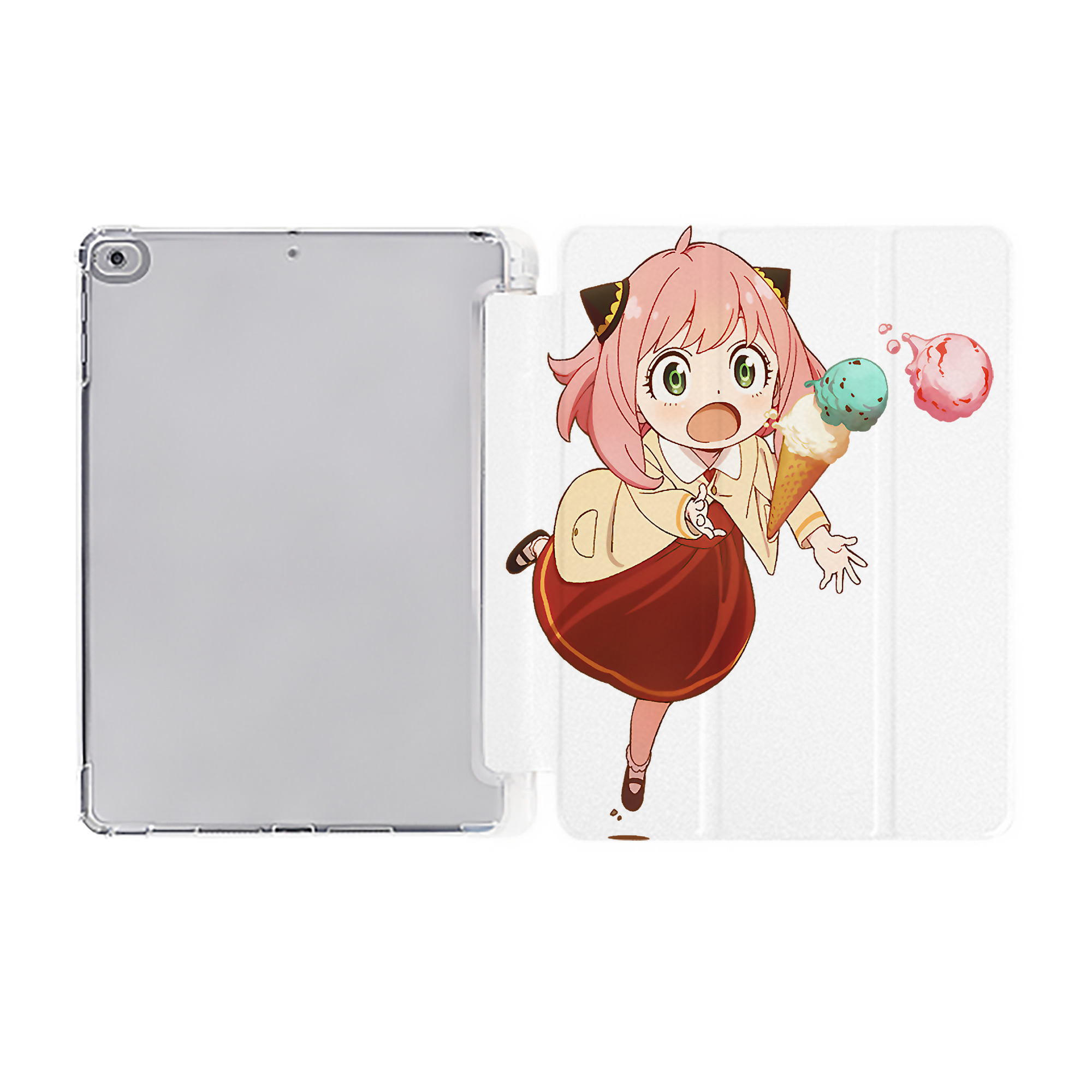 （画像用） SPY×FAMILY间谍家家酒 IPad ケース ペン収納付き 三つ折りスタンド PUレザー×シリコン 対応機種9.5/10.5/10.9インチ